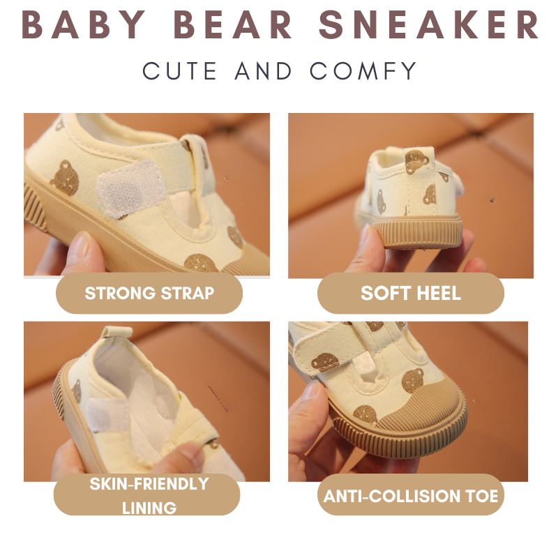 Baby Bear Solid Anti Slip Sneaker Kasut Raya Baby Boy