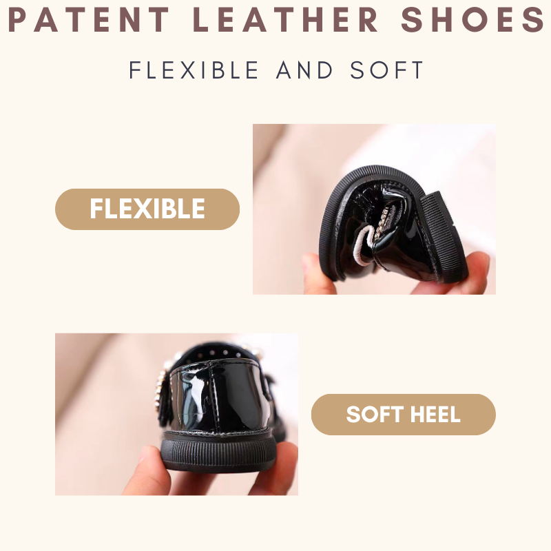 Patent Leather Girl Shoes with Pearl and Bow Baby Girl