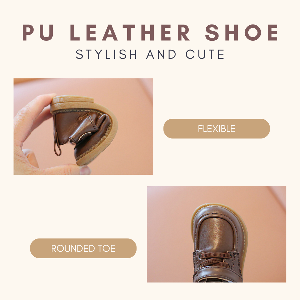 Tiny Oxford Soft PU Leather Shoes Kasut Raya Budak Lelaki