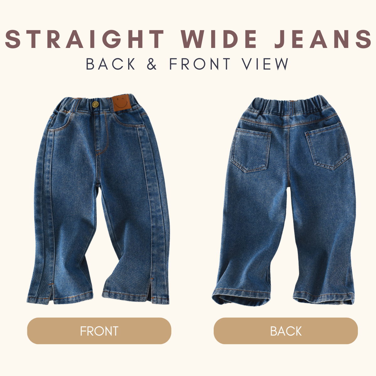 Easygo Girl Stylish Straight Wide Jeans Seluar Jeans Budak