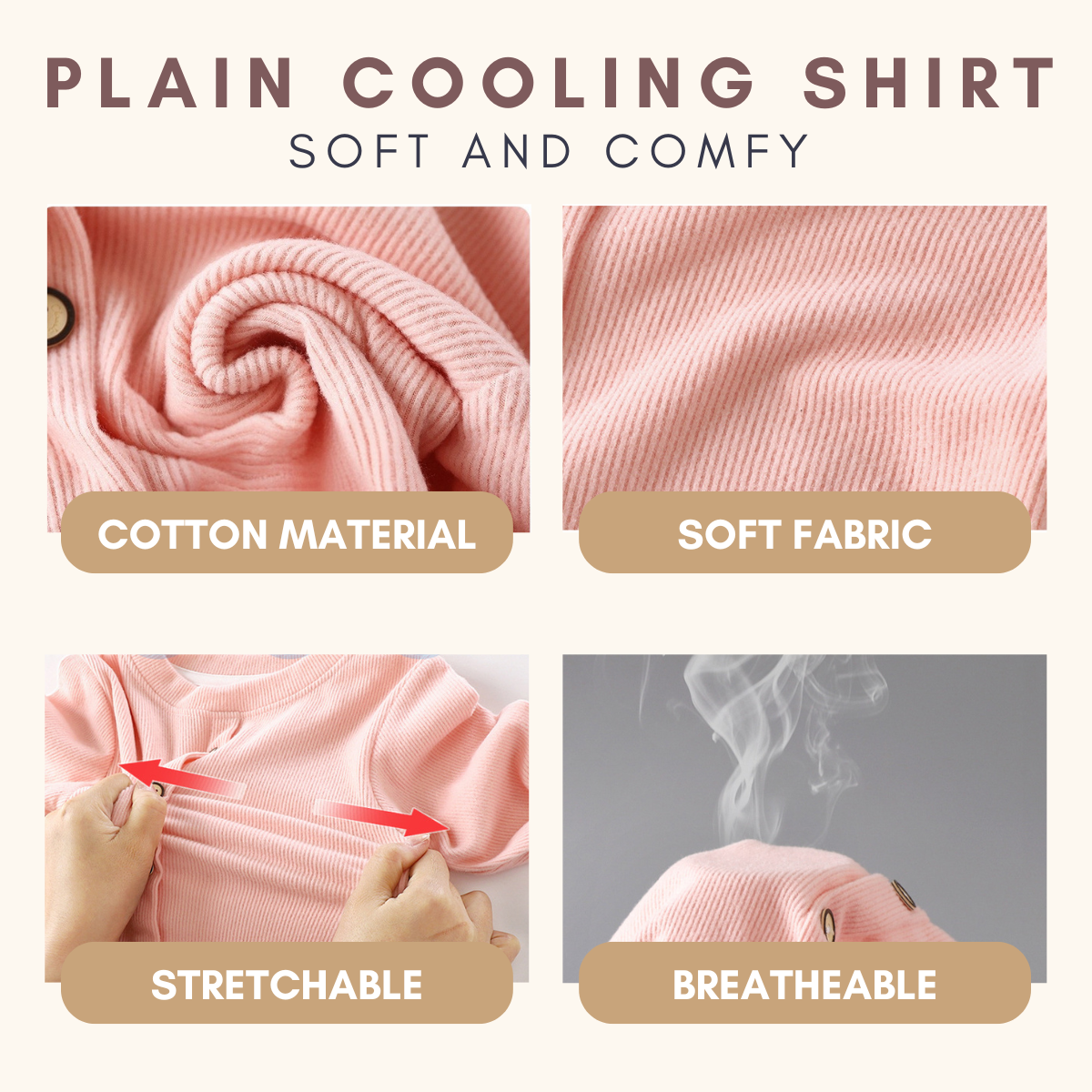 Mini Basic Plain Cooling Long Sleeve Baju Baby Girl