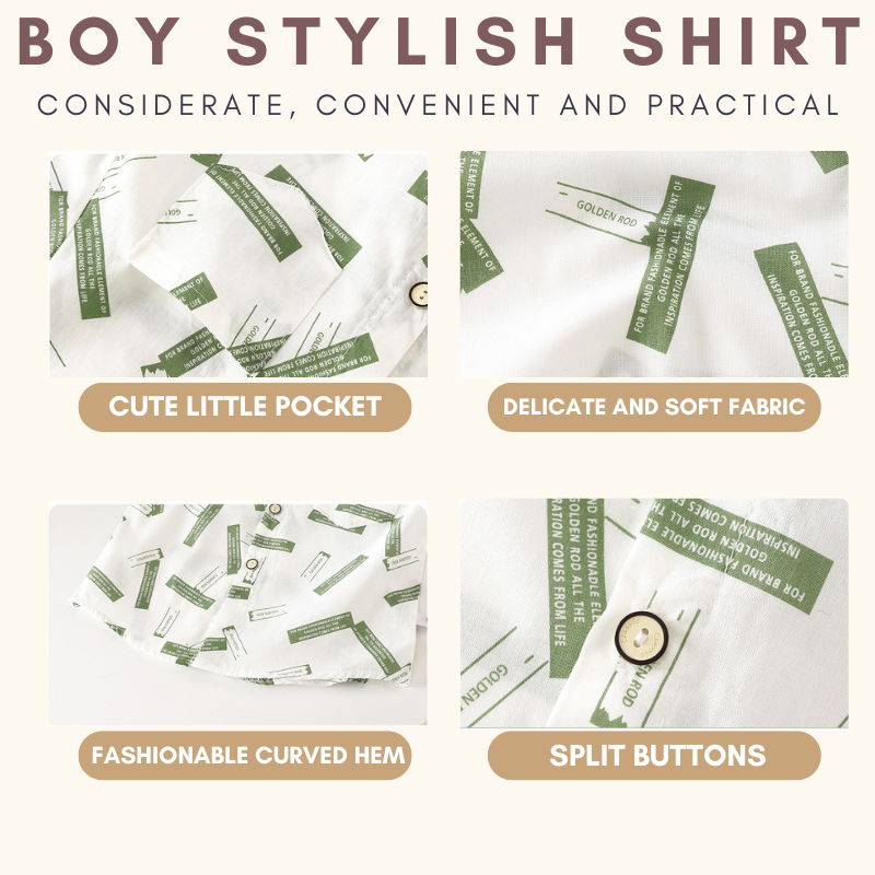 Boy Stylish Short Sleeve Collar Shirt Kemeja Baby Boy