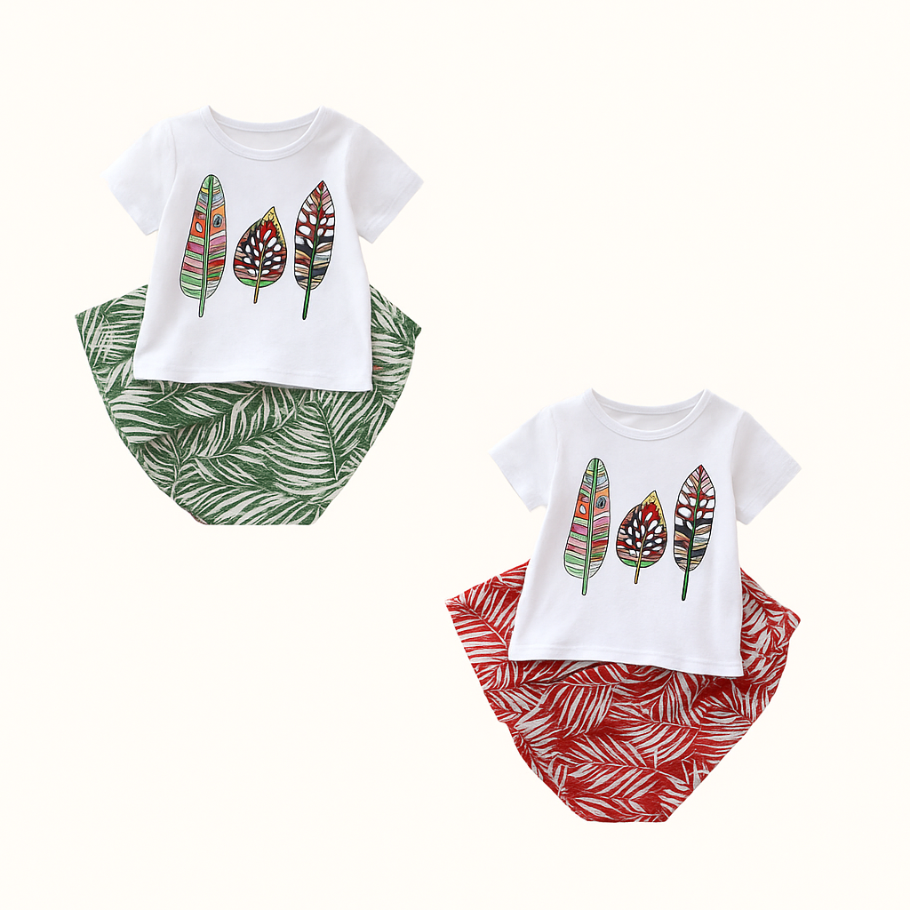 Girl Floral Clothes Set Baju Raya Set Budak Perempuan
