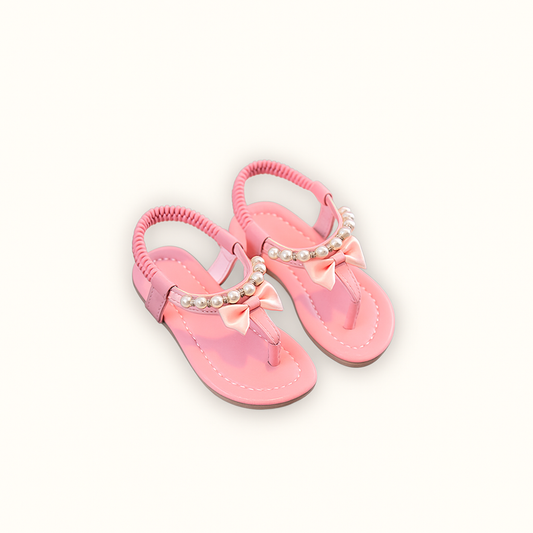 Plain Elegant Pearl Flat Shoes Sandal Budak Perempuan