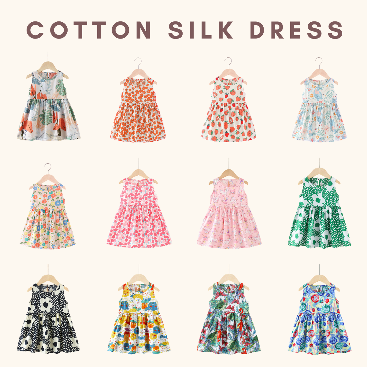 Princess Cotton Silk Dress Dress Budak Kids Girl Dress