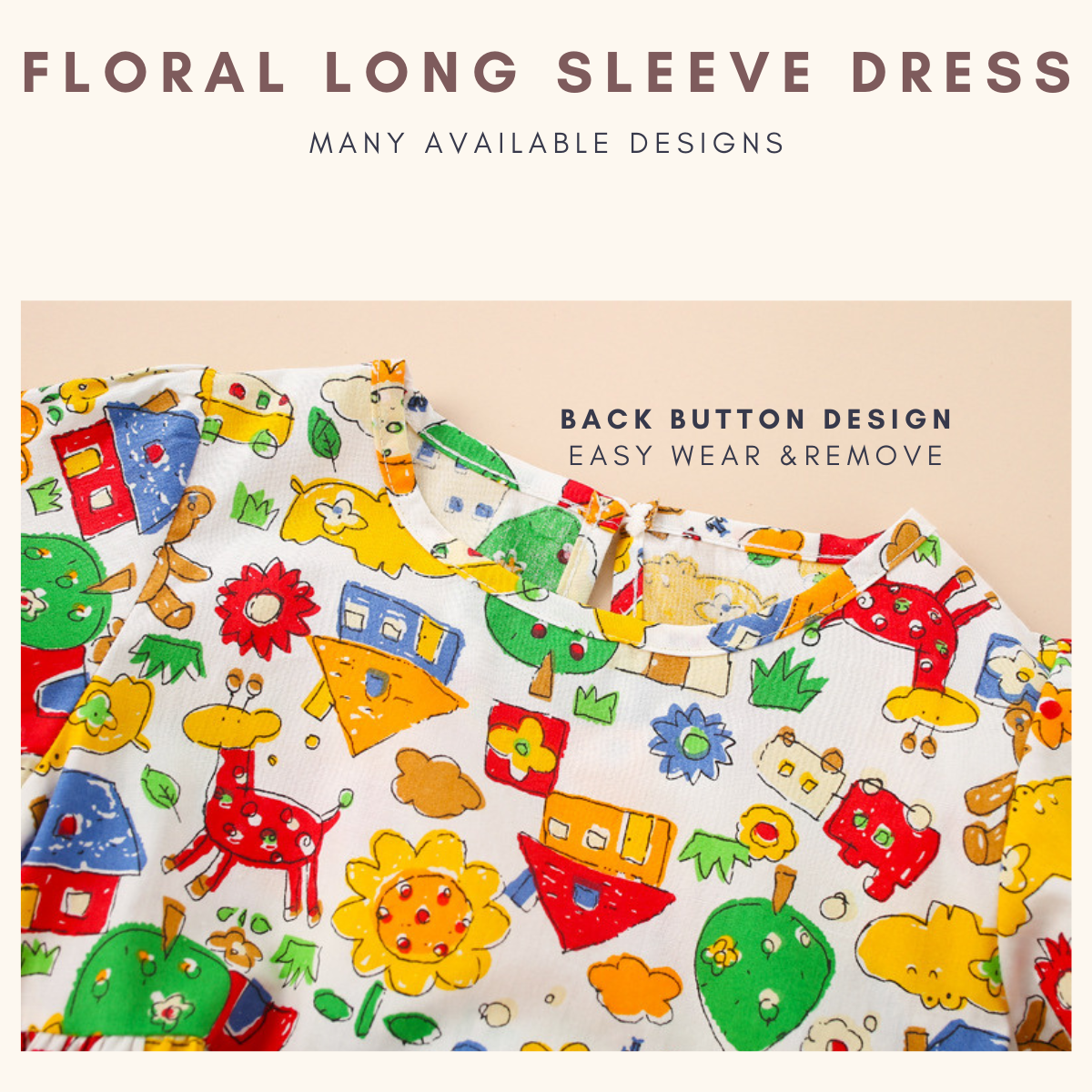 Cherry Glee Cotton Floral Dress Baju Budak Perempuan