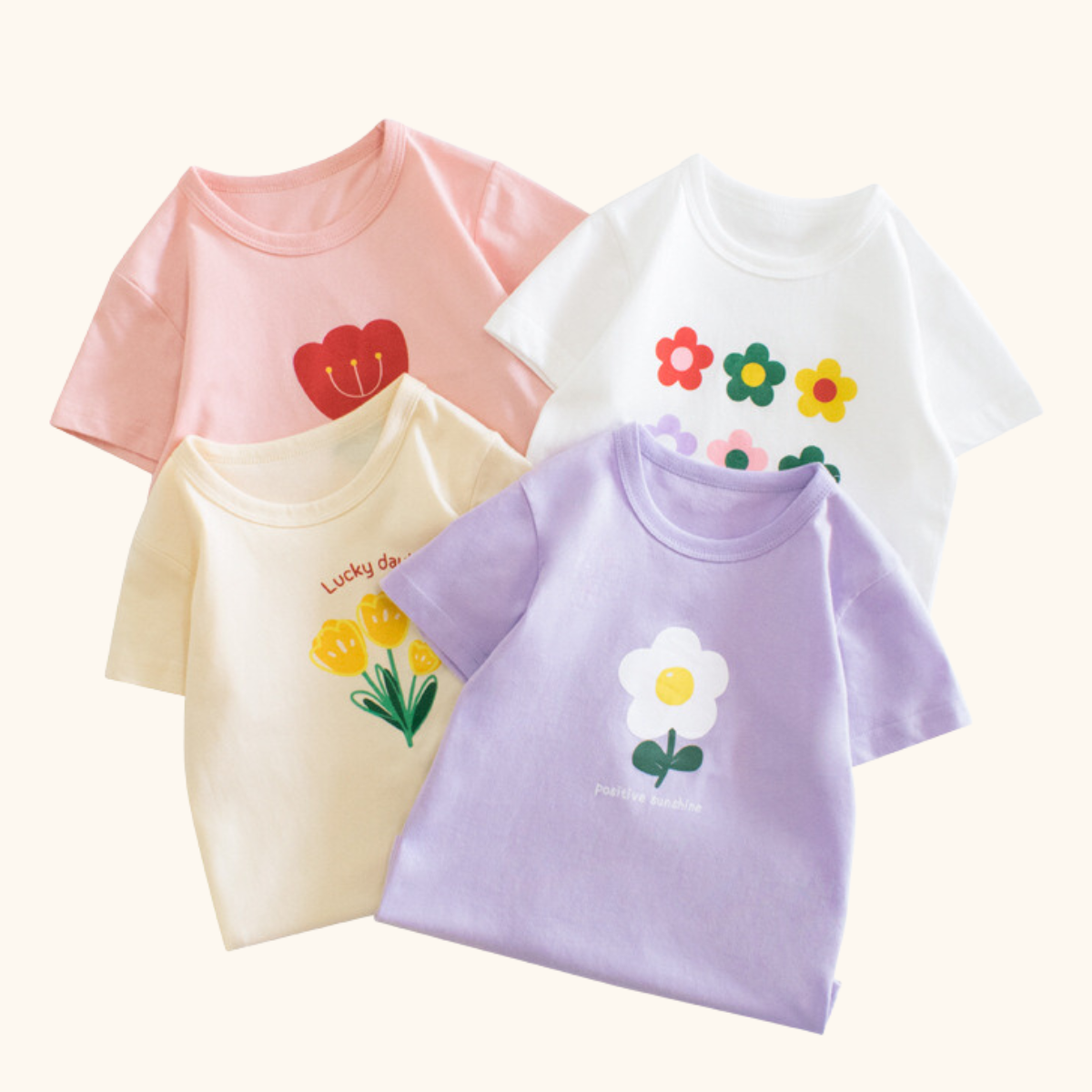 Flower Tee Top Clothes Fun Design Kids Tshirt