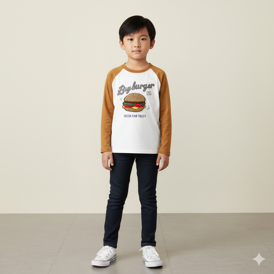 Playfit Cotton Long sleeve with Graphic Baju Budak Lelaki
