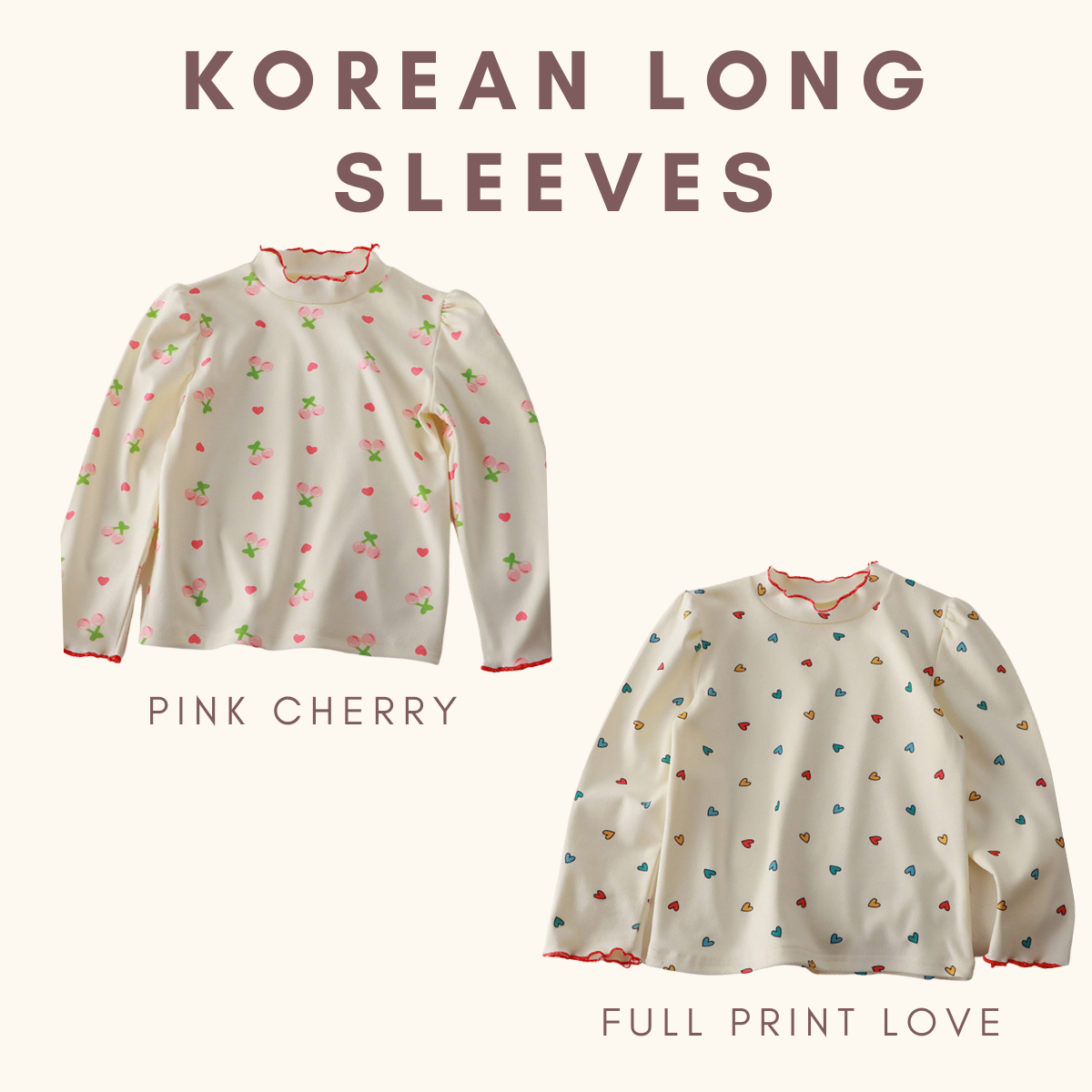 Korean Style Wavy Hem Long Sleeve Kids Blouse Set Kids