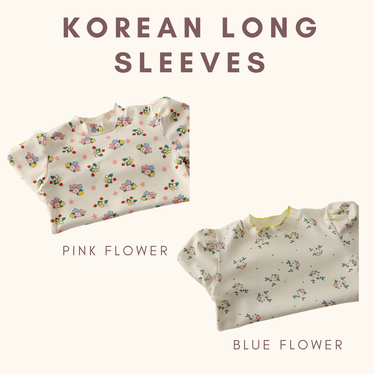 Korean Style Wavy Hem Long Sleeve Kids Blouse Set Kids
