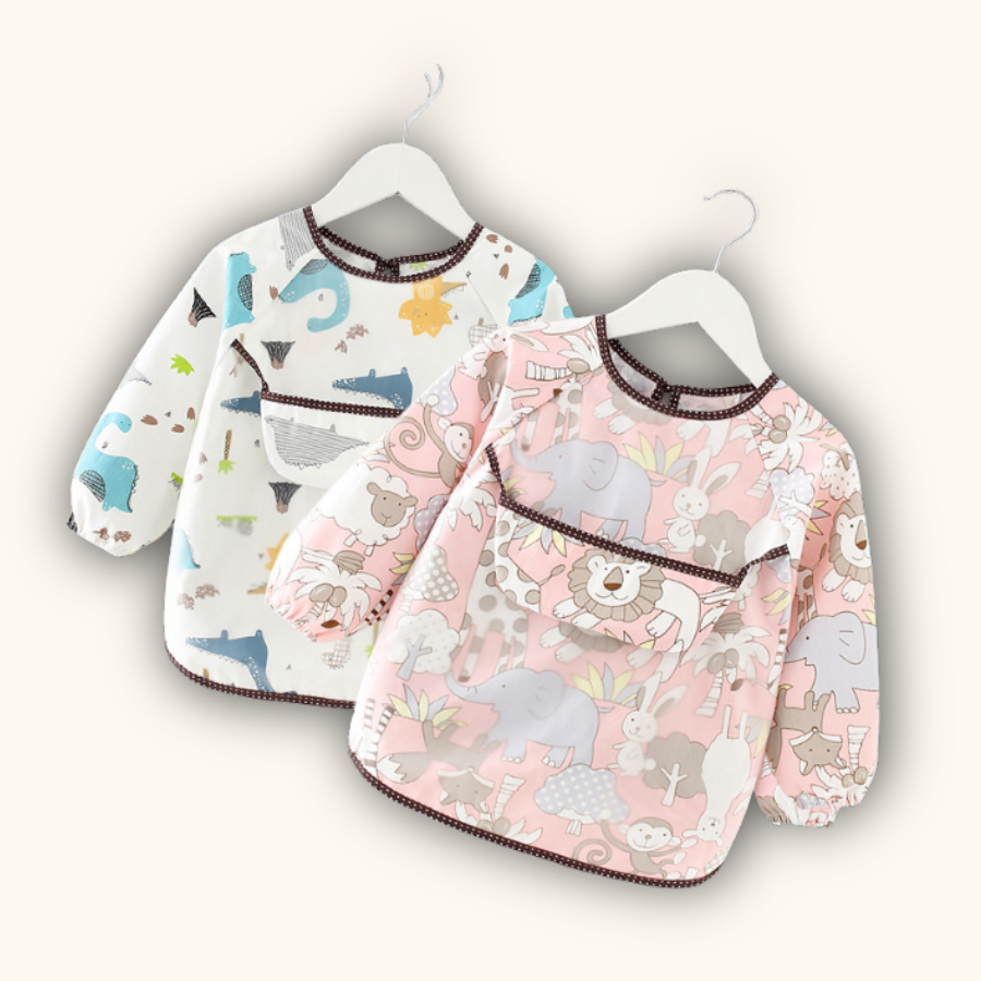 CoolBeep Baby Feeding Bib Shorts Sleeve Baby Bibs