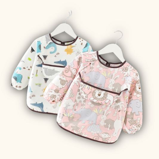CoolBeep Baby Feeding Bib Shorts Sleeve Baby Bibs