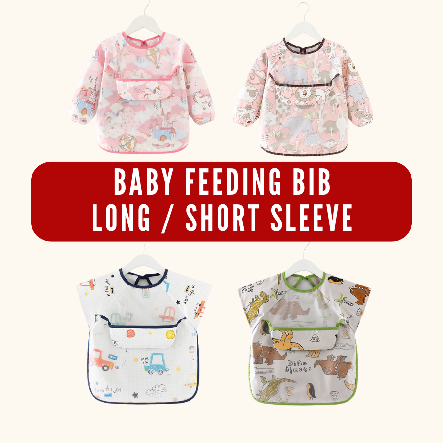 CoolBeep Baby Feeding Bib Shorts Sleeve Baby Bibs
