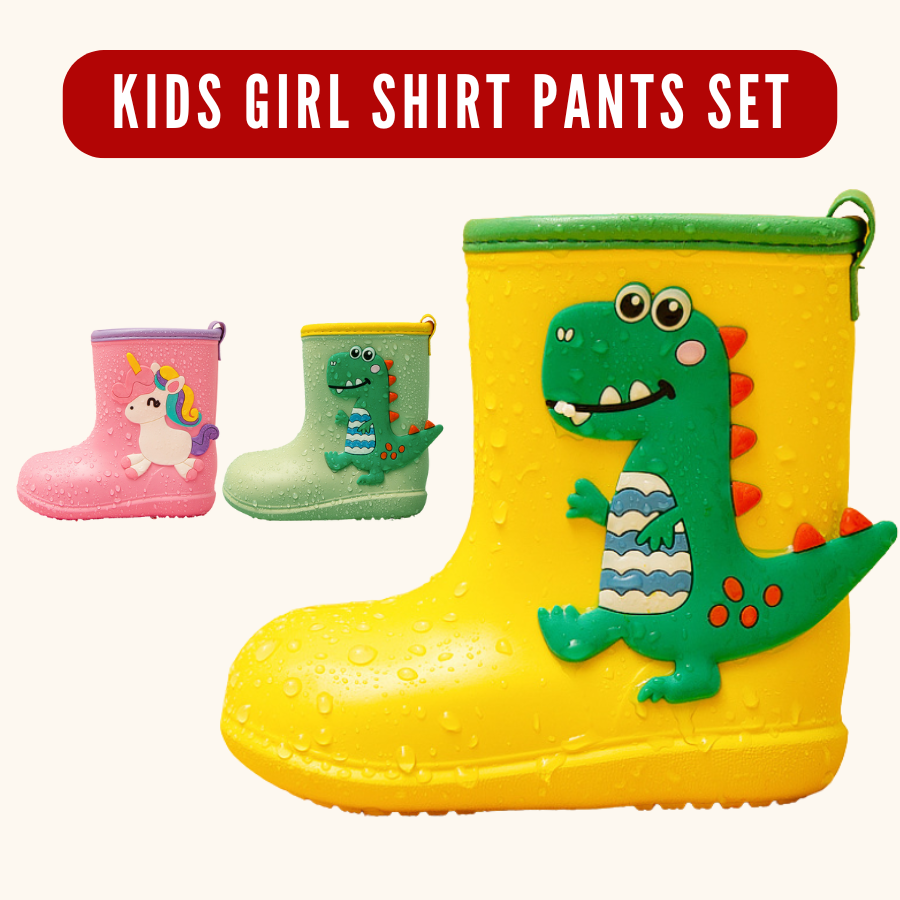 Cheerful Mario Kids Rain Boots Kasut Raya Boot Budak