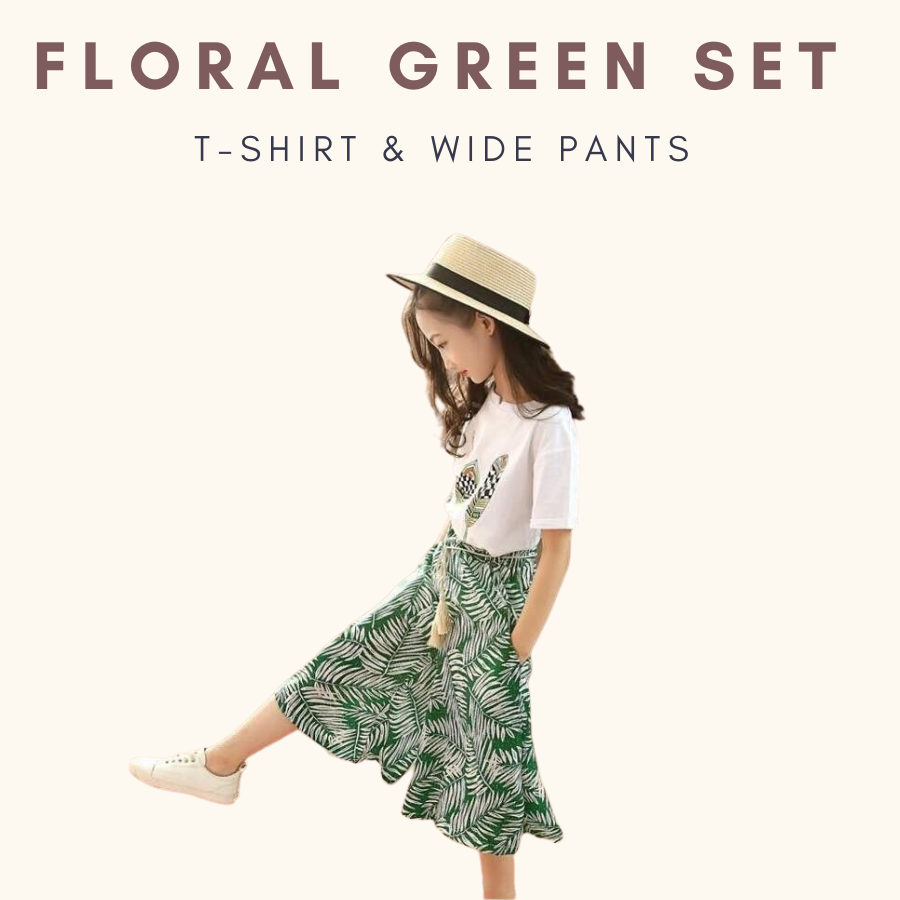Girl Floral Clothes Set Baju Raya Set Budak Perempuan