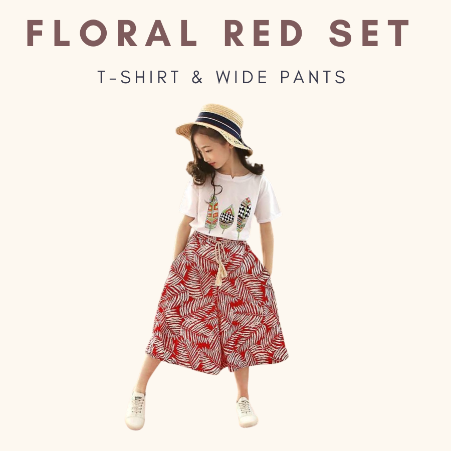 Girl Floral Clothes Set Baju Raya Set Budak Perempuan