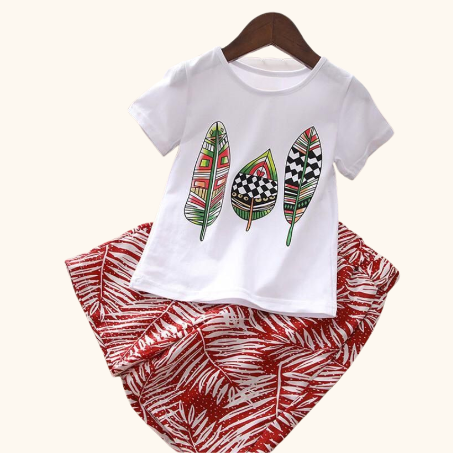 Girl Floral Clothes Set Baju Raya Set Budak Perempuan