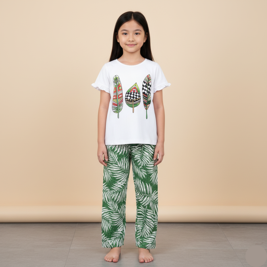 Girl Floral Clothes Set Baju Raya Set Budak Perempuan