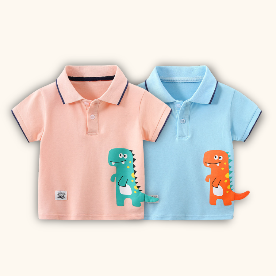 Polo Shirt Dinosaur Baju Budak Lelaki Kids Boy Shirt