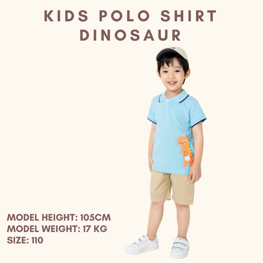 Polo Shirt Dinosaur Baju Budak Lelaki Kids Boy Shirt