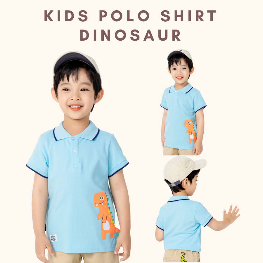 Polo Shirt Dinosaur Baju Budak Lelaki Kids Boy Shirt