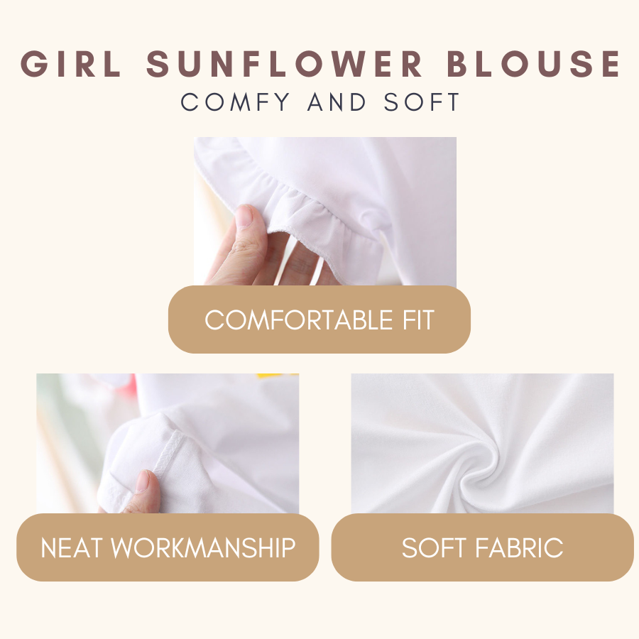 Sunflower Kids Girl Tshirt Tshirt Baby Girl Perempuan