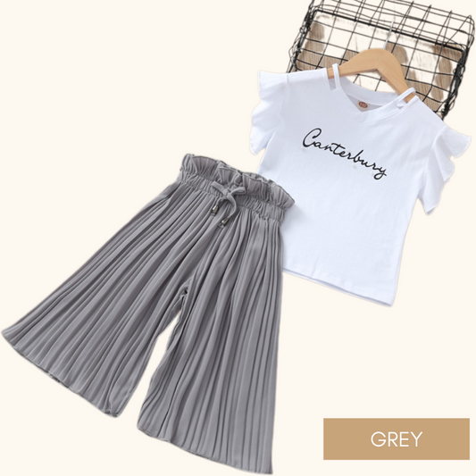 White Blouse Canterbury with Pant Baju Raya Budak Perempuan