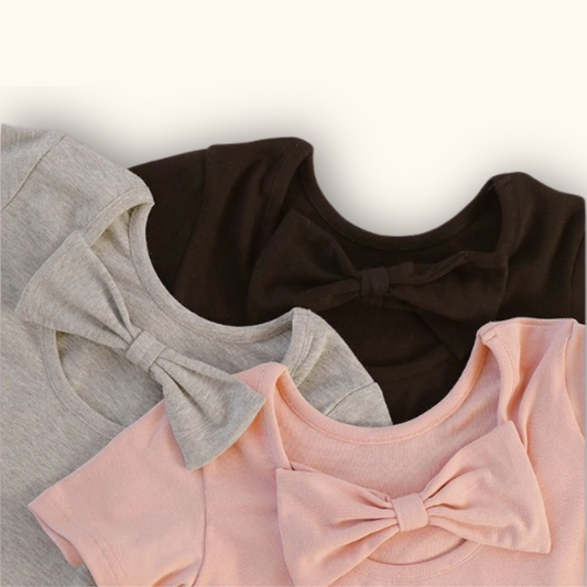 Bella Bow U-Back Blouse Baju Raya Budak Perempuan