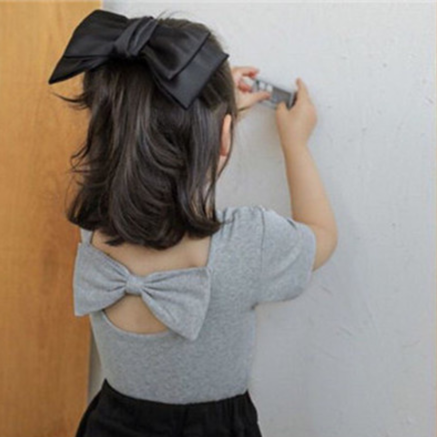 Bella Bow U-Back Blouse Baju Raya Budak Perempuan