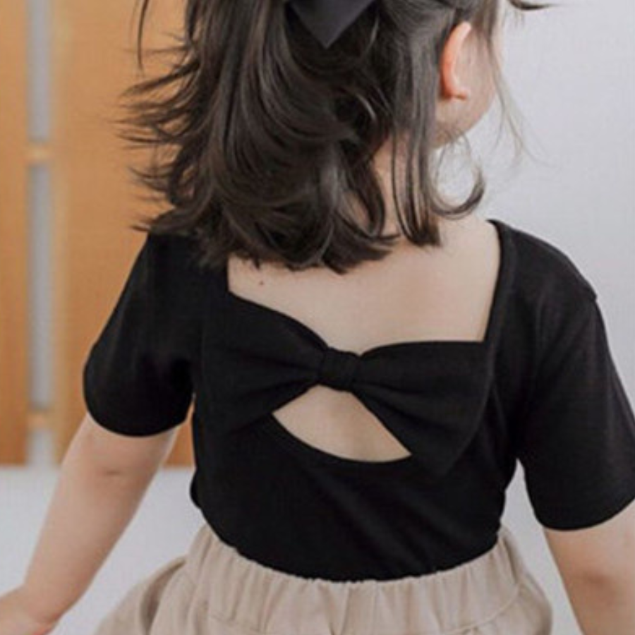 Bella Bow U-Back Blouse Baju Raya Budak Perempuan