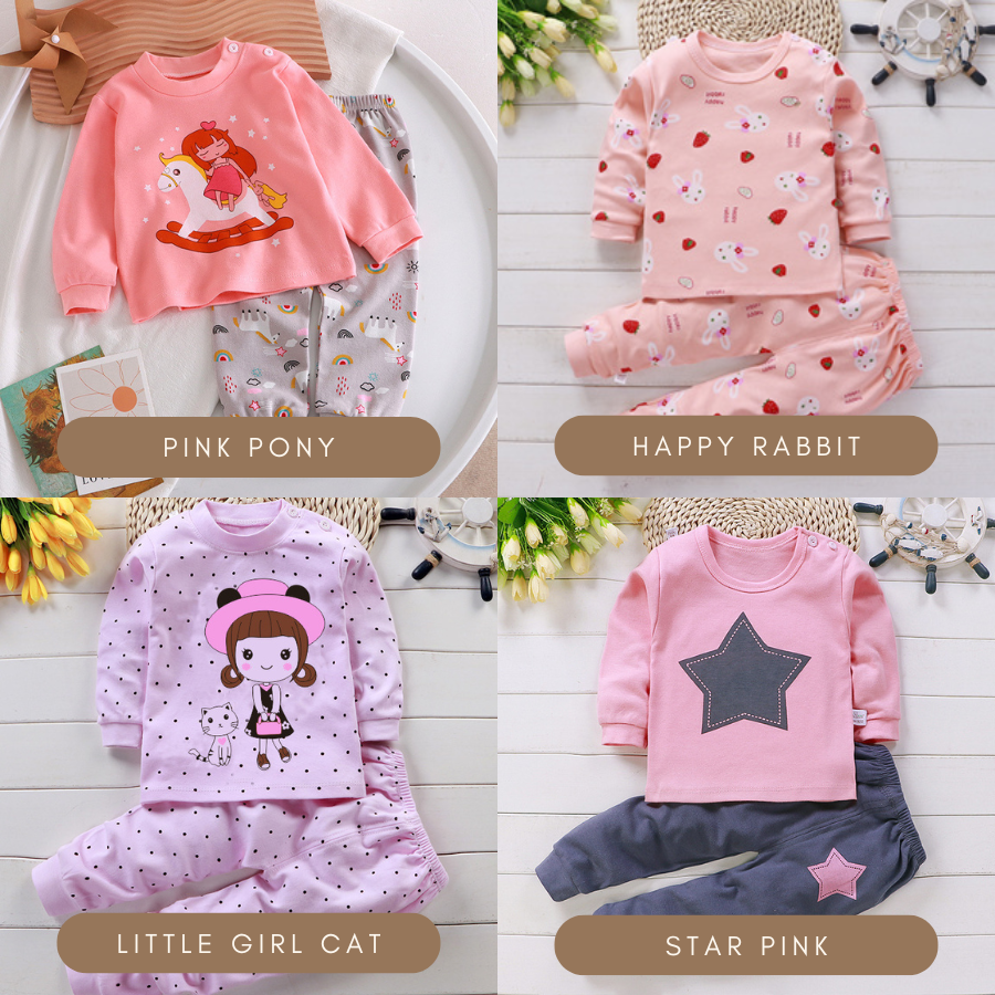 Luna Lullaby Pyjamas Set Baju Tidur Baby Girl Kids Girl