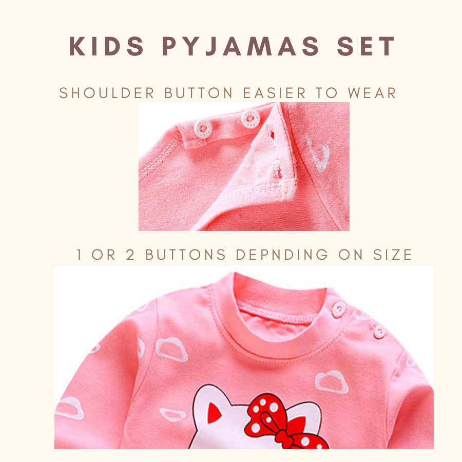Luna Lullaby Pyjamas Set Baju Tidur Baby Girl Kids Girl