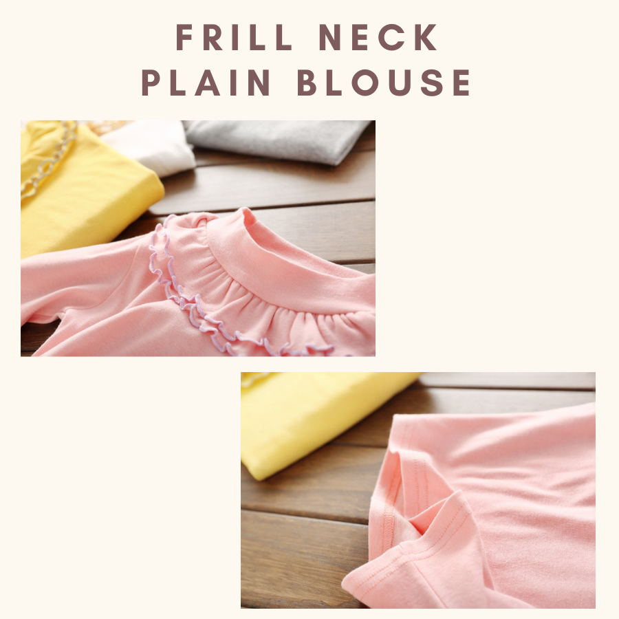 Girl Frill Neck Long Sleeve Blouse Girl Blouse Kids Girl