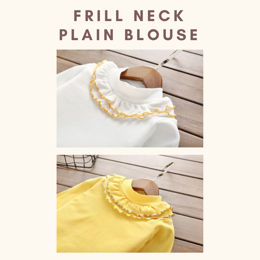 Girl Frill Neck Long Sleeve Blouse Girl Blouse Kids Girl