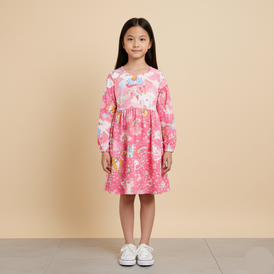 Cherry Glee Cotton Floral Dress Baju Budak Perempuan