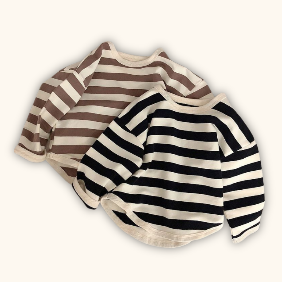 Korean Retro Striped Long Sleeve Baju Raya Budak