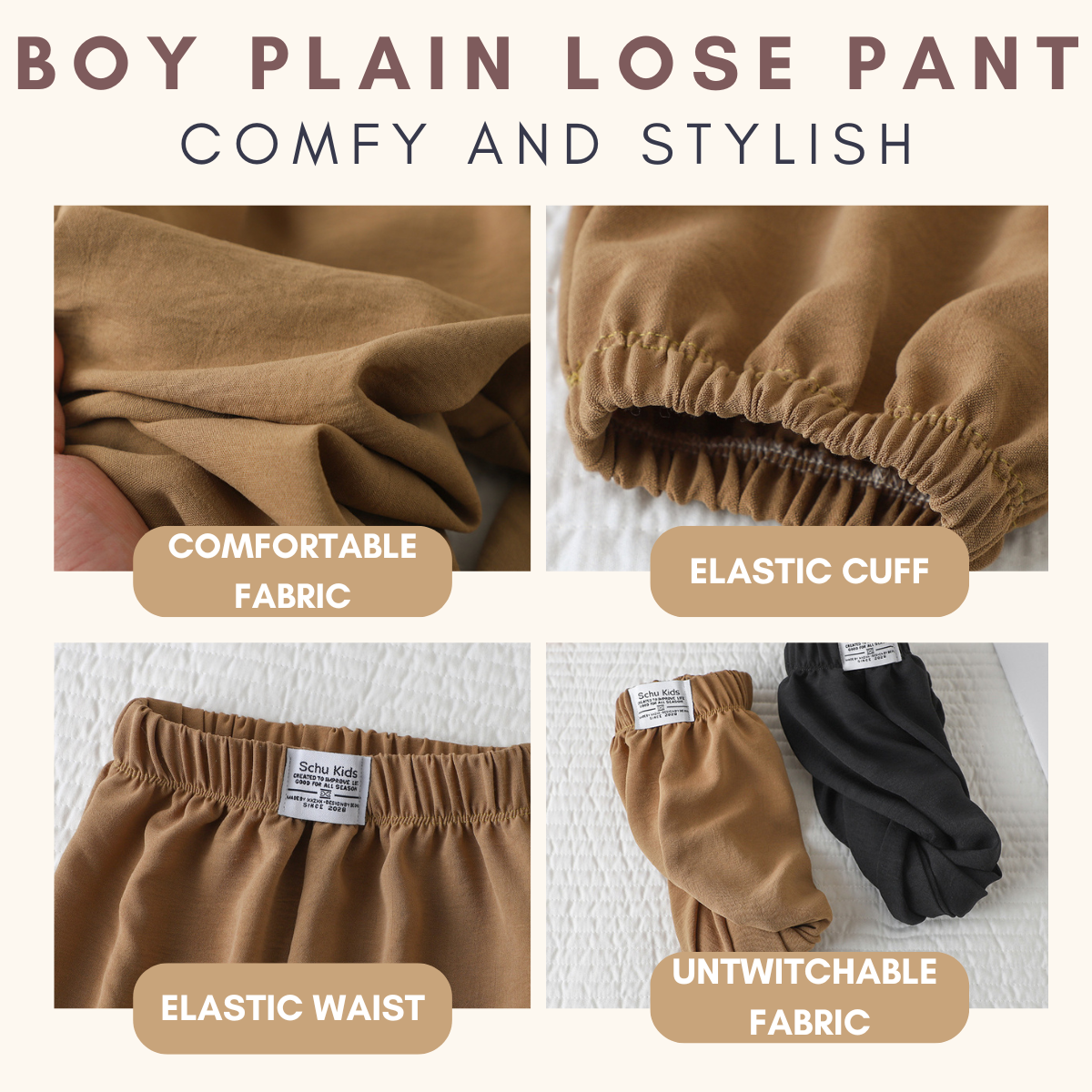 Daily Boy Plain Loose Pants Tracksuit Baby Boy Trousers Boy