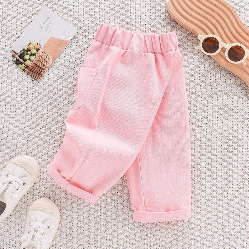Petal Puff Straight Cut Girl Pants Seluar Panjang Budak
