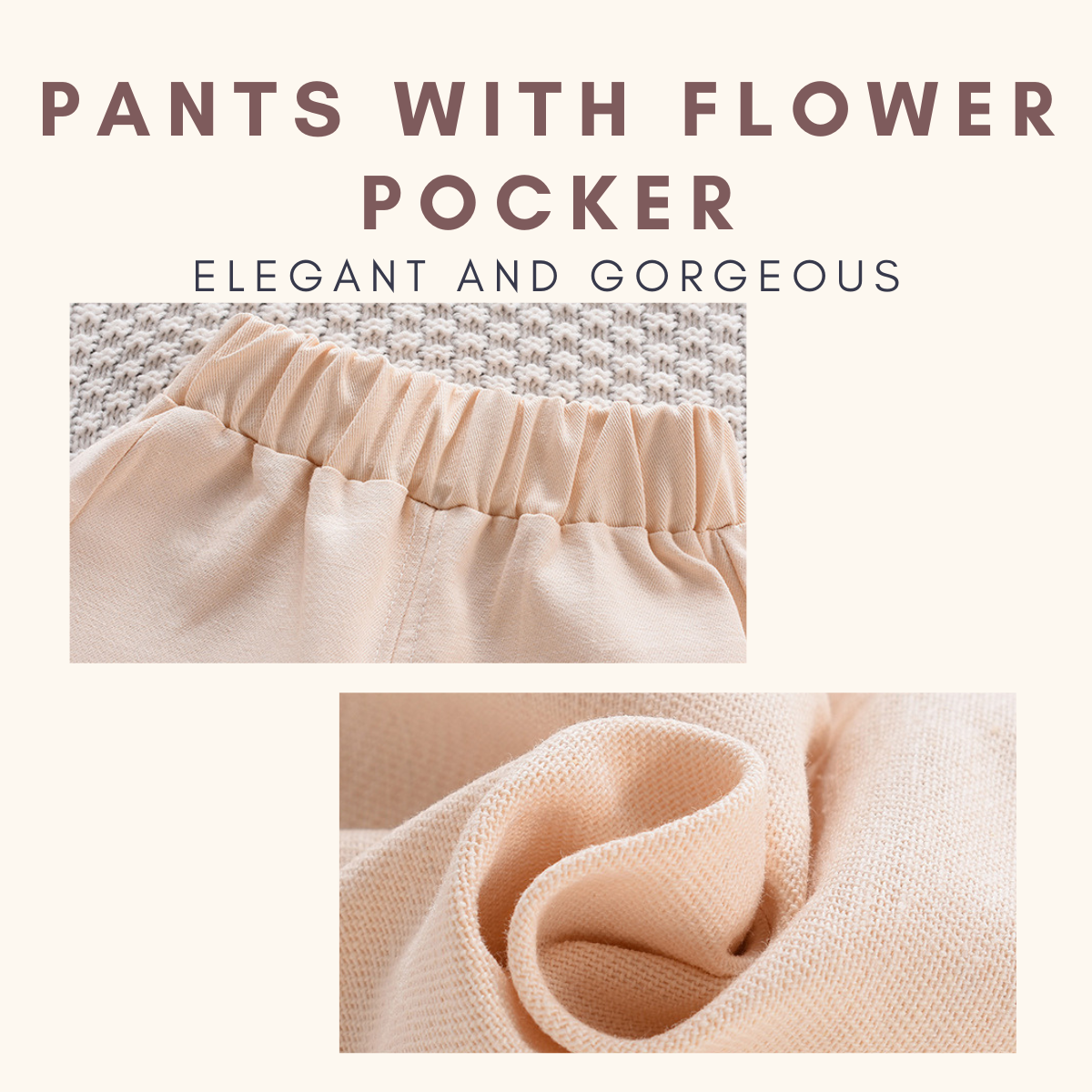 Petal Puff Straight Cut Girl Pants Seluar Panjang Budak