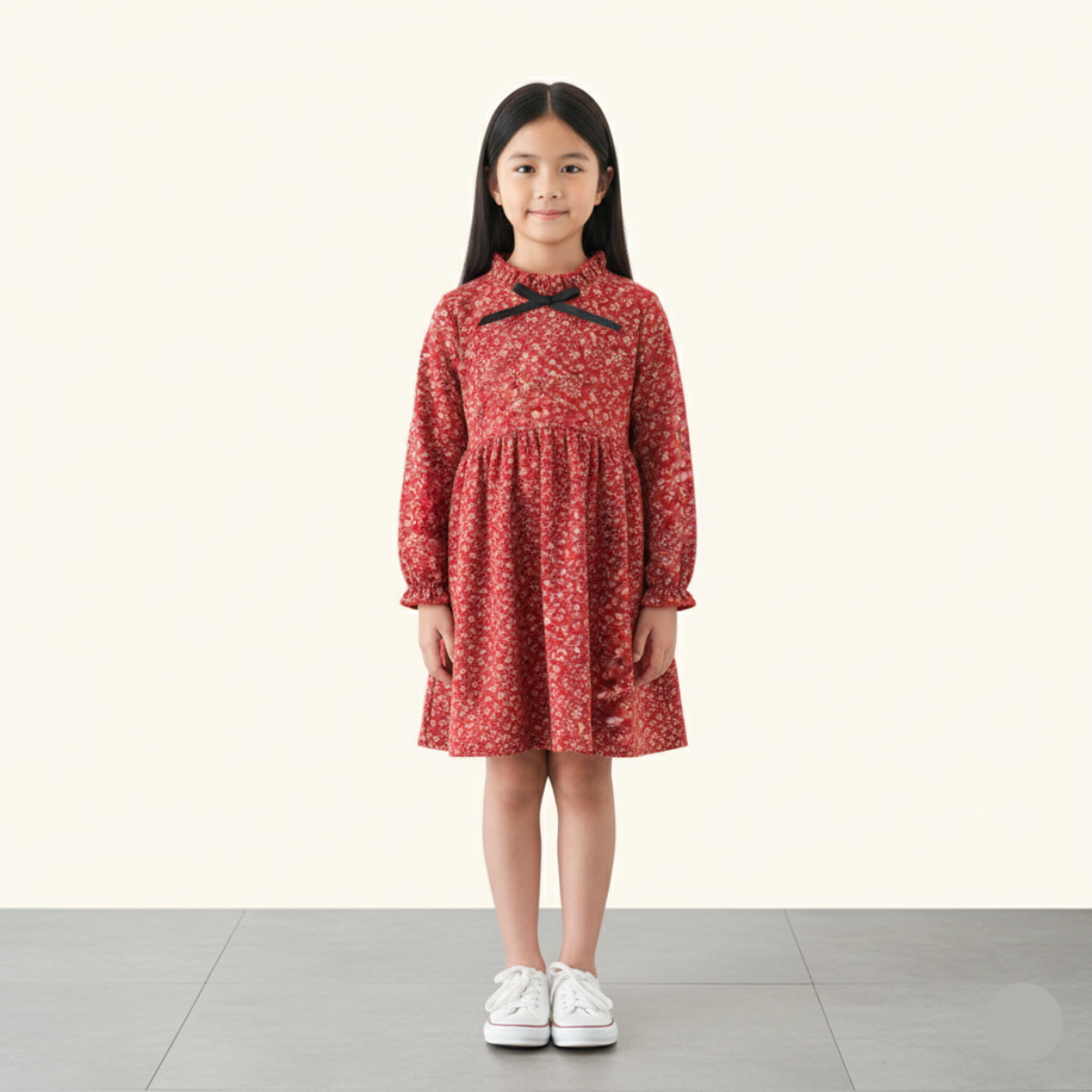 Bloomie Cotton Long Sleeve Dress Kids Girl Dress Gaun