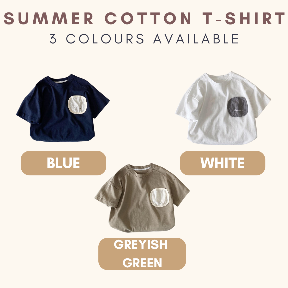 Tee Basics Summer Boy Cotton Tshirt Baju Budak Lelaki