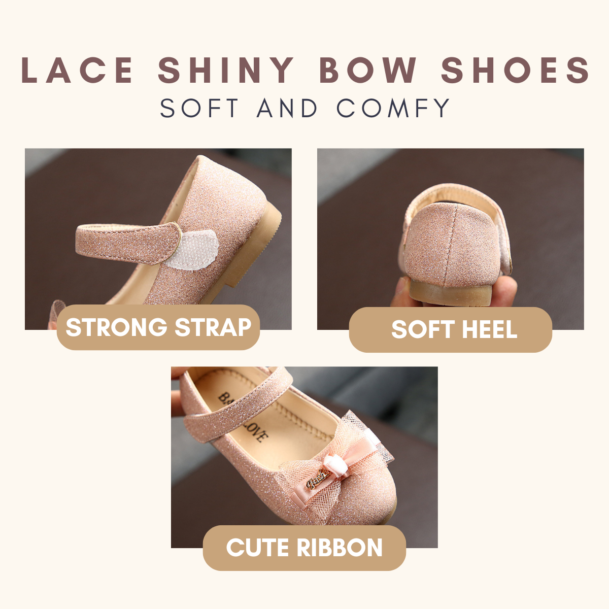Mini BowBelle Princess Shoes Kasut Raya Budak Perempuan