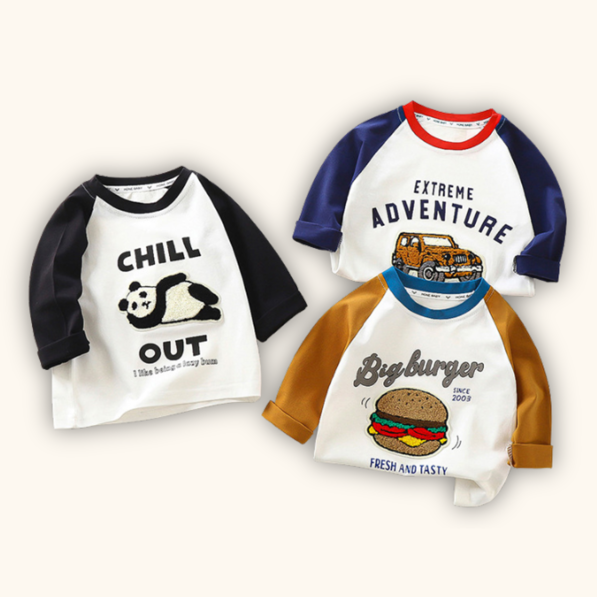 Playfit Cotton Long sleeve with Graphic Baju Budak Lelaki