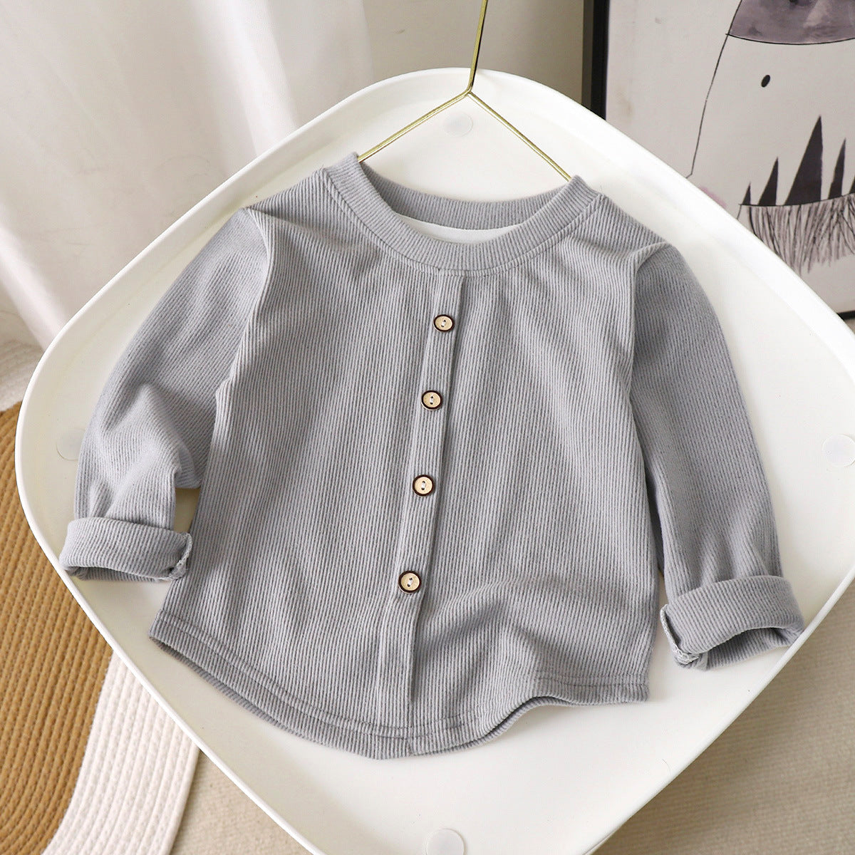 Mini Basic Plain Cooling Long Sleeve Baju Baby Girl