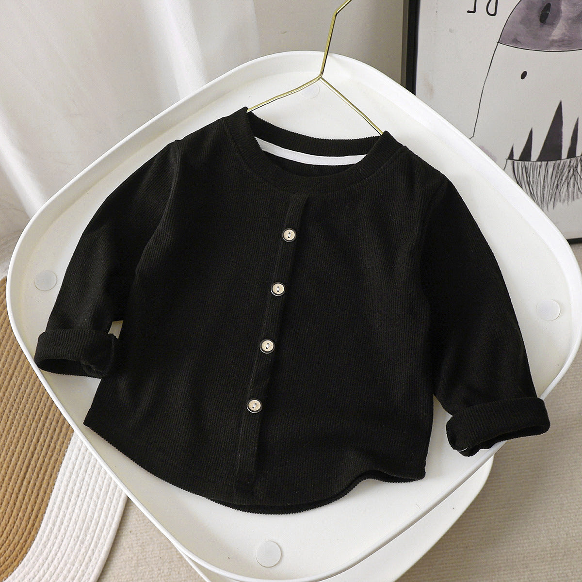 Mini Basic Plain Cooling Long Sleeve Baju Baby Girl