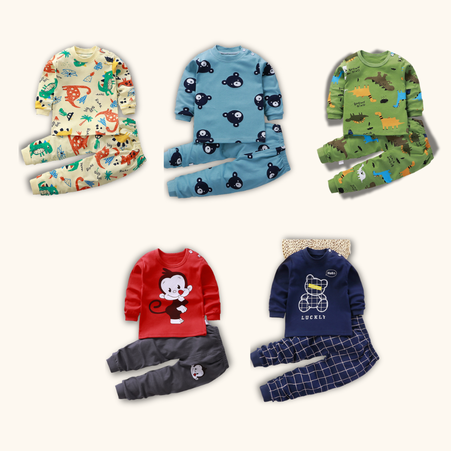 Dino & Friends Pyjamas Set Baju Tidur Budak Kids Pyjama