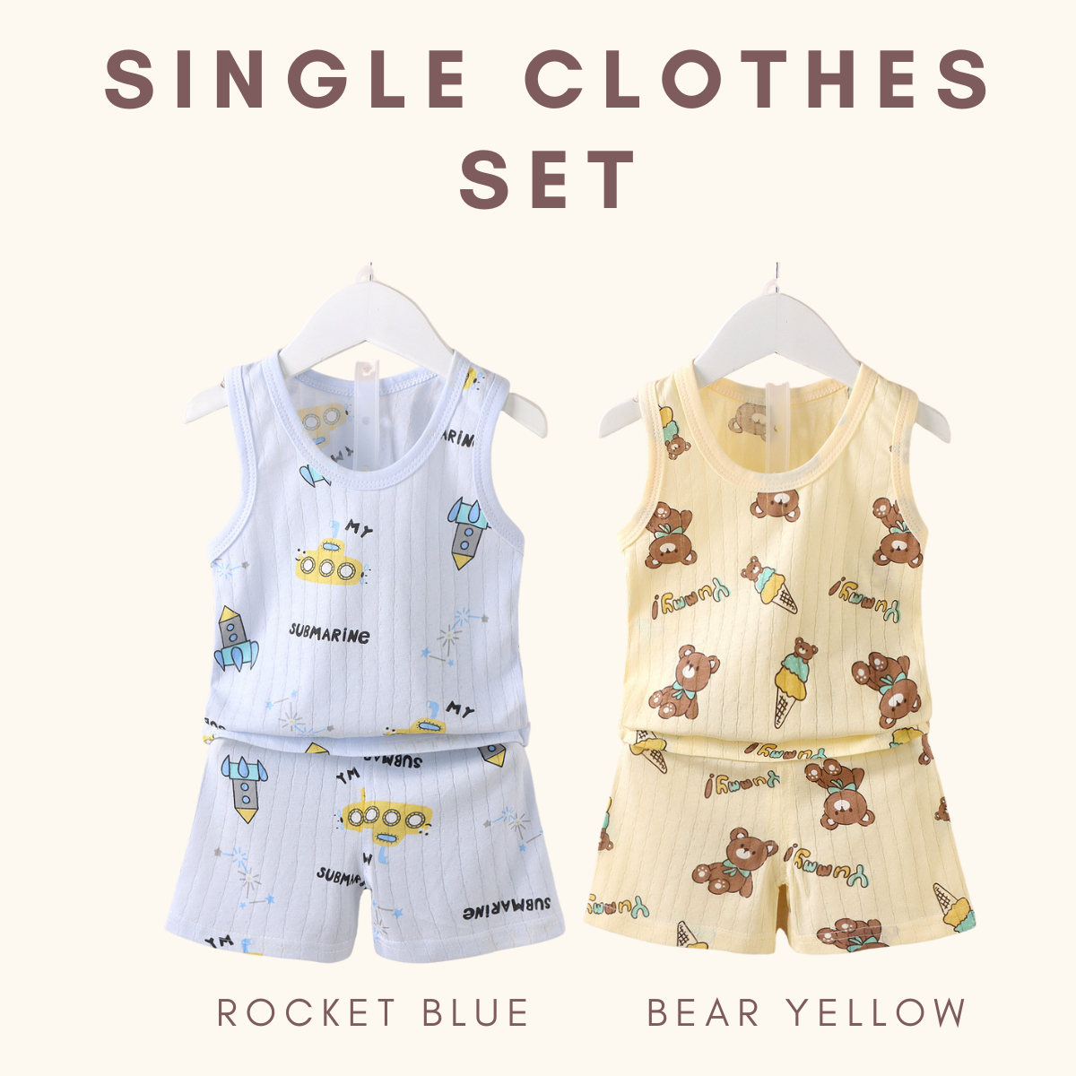 Sunny Singlet Clothes Set Baby Clothes Kids Baju Budak