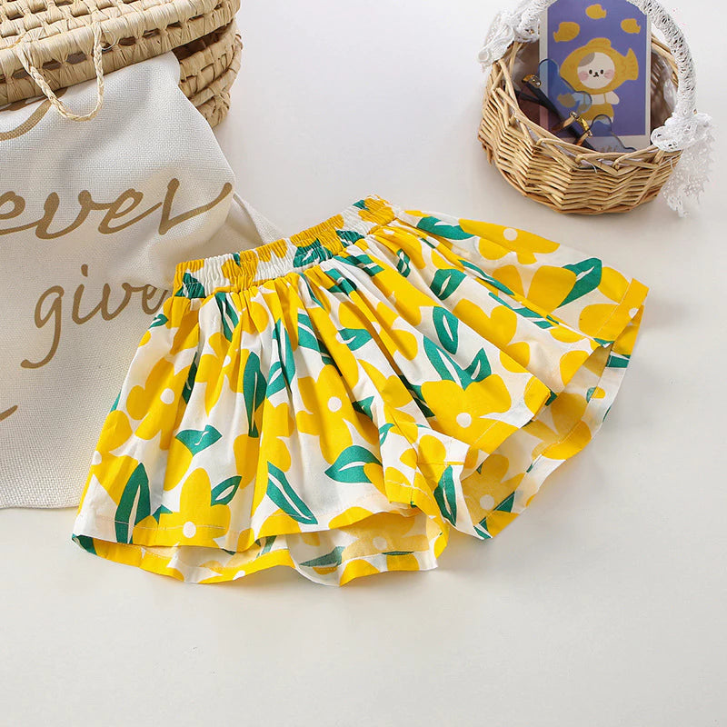 Girl Floral Skirt Pant Kids Girl Skort