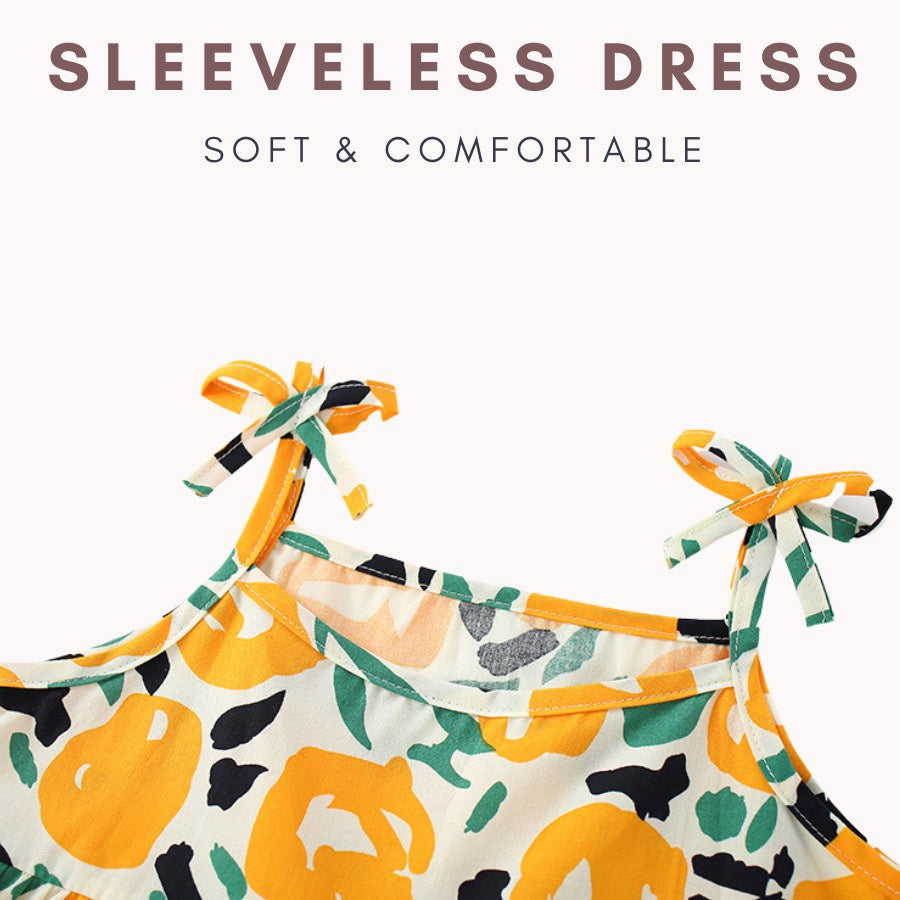 Dress Baby Girl 1-5Y Kids Girl Sleeveless Dress Floral Soft Cotton Kids Dress Toddler Clothes Gaun Baju Budak Perempuan