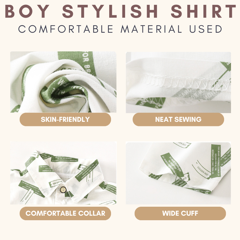 Boy Stylish Short Sleeve Collar Shirt Kemeja Baby Boy